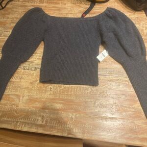 Anthropologie Charcoal Knit Sweater